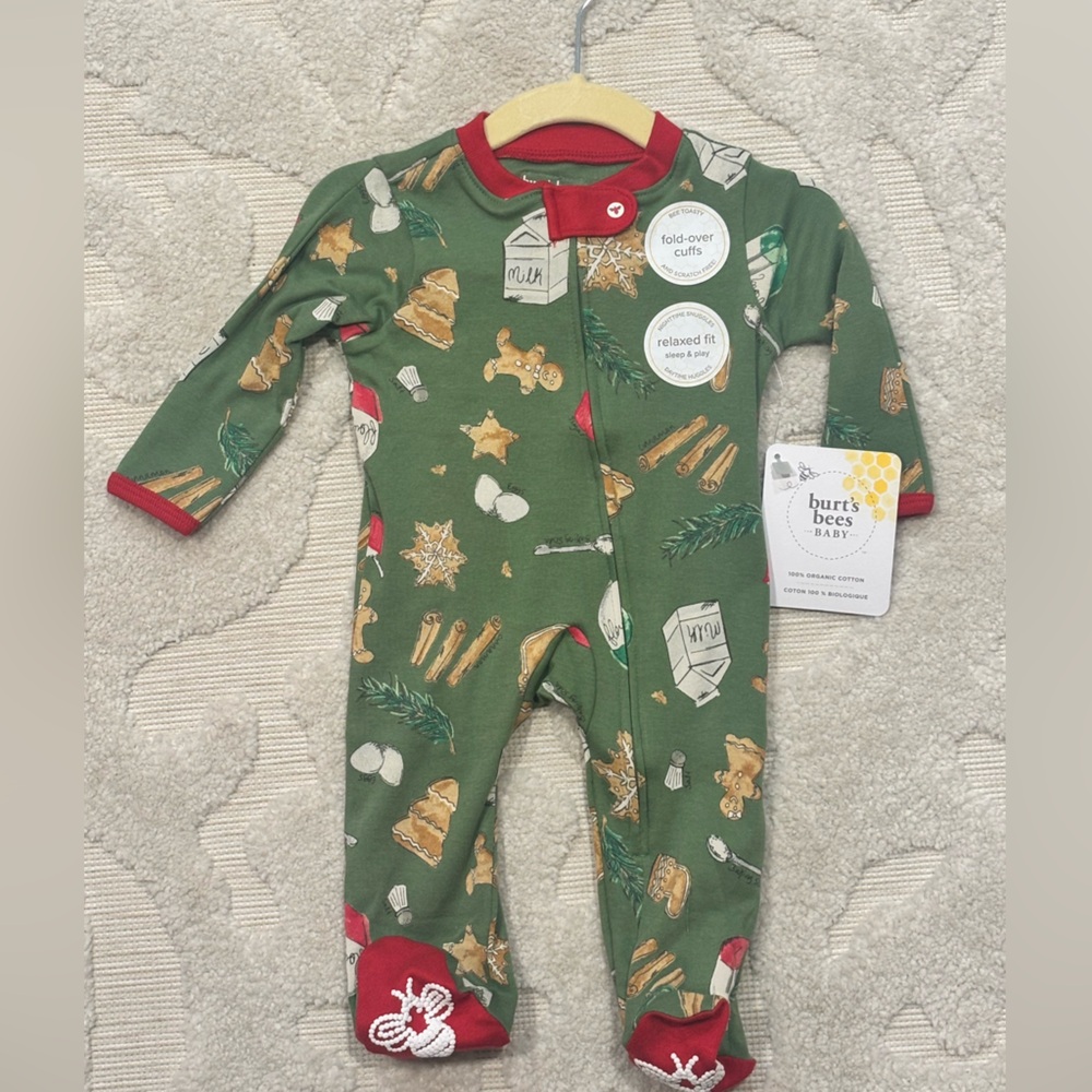 Burt's Bees Baby Festive Green Footie